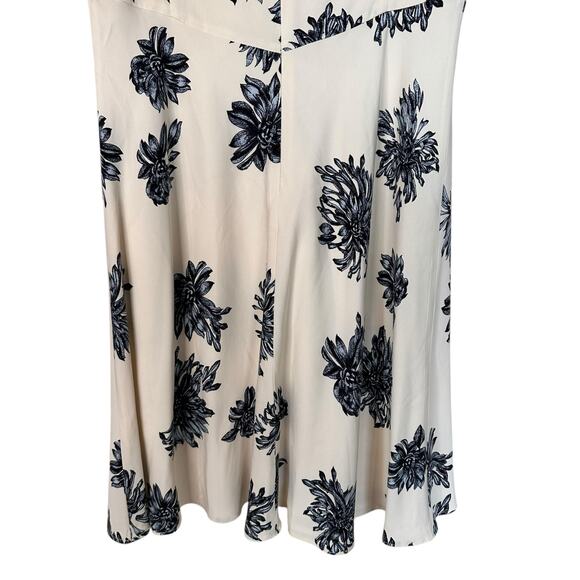Nordstrom Collection Silk Floral A-line Ivory Sleeveless Cocktail Dress Size 8 - Picture 9 of 12